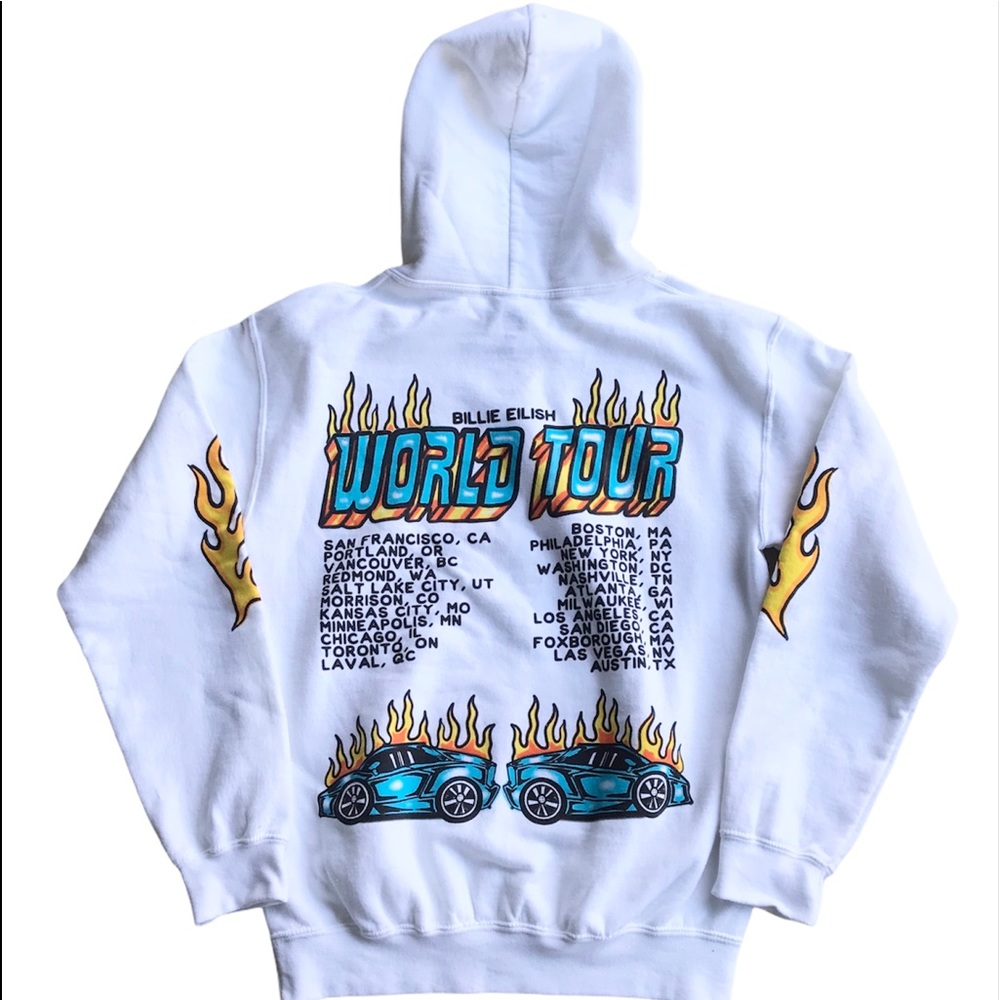Billie Eilish Flames World Tour Hoodie 2019 Small